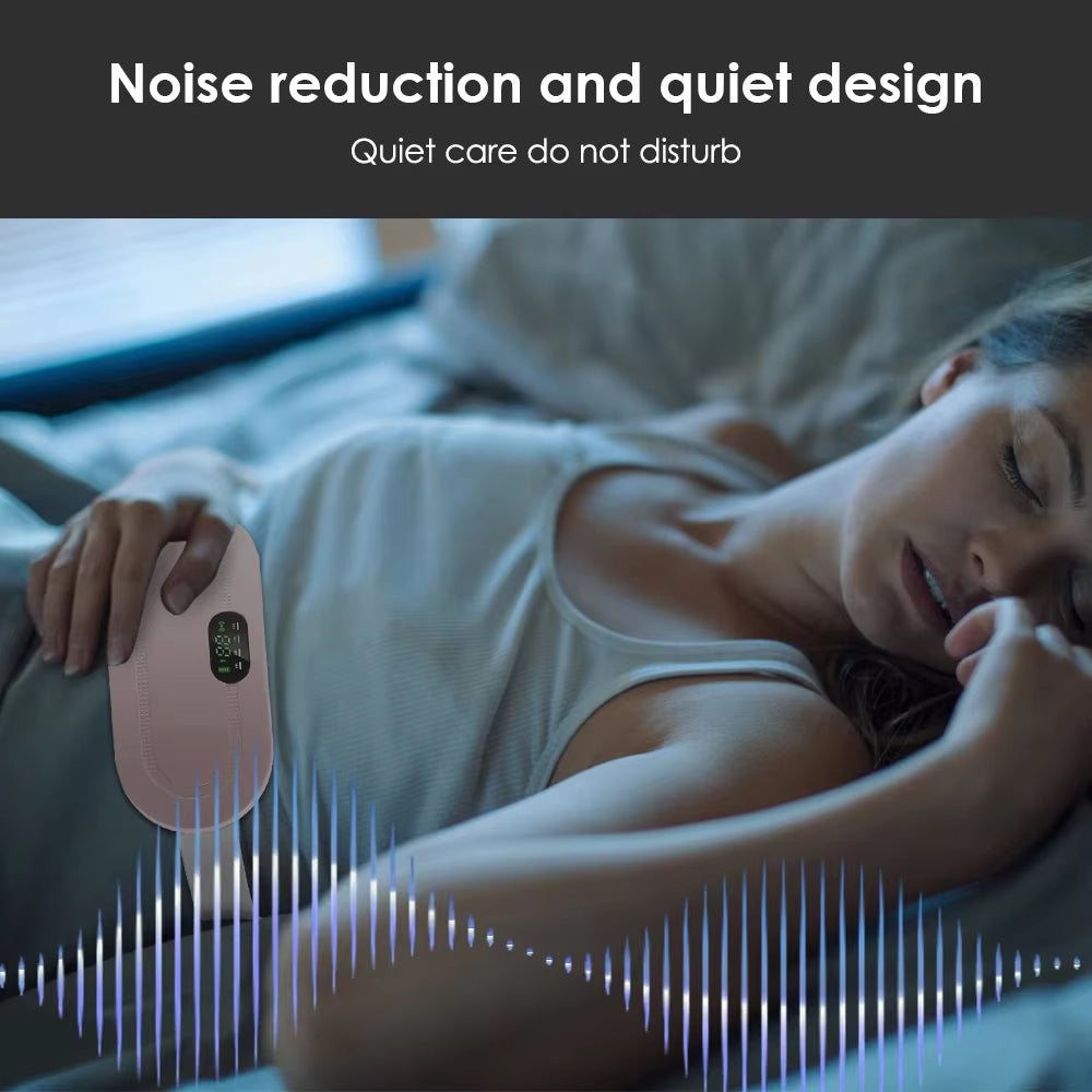 Electric Waist Massage Period Cramp Massager Vibrating Heating Belt for Menstrual Waist Stomach Abdominal Warm Palace Belt